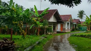 Walking in the Heavy Rain in My Beautiful Little Village | Sleep Hearing the Sound of Rain