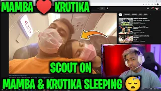 Scout reaction on mamba & krutika 9:52  sleeping 😌 on flight ✈️