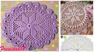 Tapete de 15 hileras tejido con crochet (diámetro aprox. 30 cm)