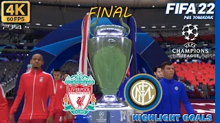 4K FIFA 22 - Liverpool vs Inter Milan.  Champions League 21/22 Round Of 16 Full Match Gameplay