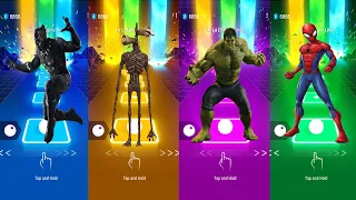 Black Panther vs Siren Head vs Hulk vs SpideMan, Tiles Hop EDM Rush!