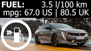 Peugeot 508 Sport Engineered SW: fuel energy power consumption (economy): highway autobahn city mpg