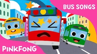 Five Little Buses Jumping on the Road | Bus Songs | Car Songs | PINKFONG Songs