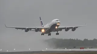 Ilyushin Il-96-300 - Wet & Windy - Landing & Takeoff