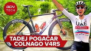 Tadej Pogačar’s Super Tricked Out Colnago V4Rs | Tour De France Pro Bike