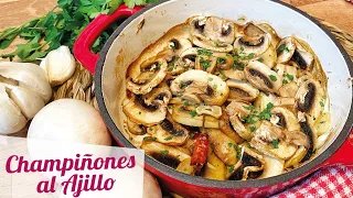 CHAMPIÑONES AL AJILLO EN FREIDORA DE AIRE 🍄 Receta fácil