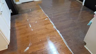 UNBELIEVABLE hardwood floor wax removal job & the customer couldn't believe the results