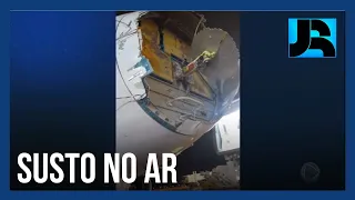 Avião pousa em Foz do Iguaçu (PR) após forte turbulência causada por tempestade de granizo