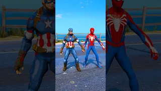 RANDOM SUPERHEROS BABY TEAM VS HIS DAD Who's The Best 🤔 #shorts #gta5 #spiderman