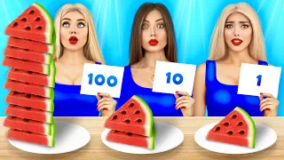 100 Layers Challenge || Best 100 + Coats Burger & Clothes! Taste Food by RATATA POWER
