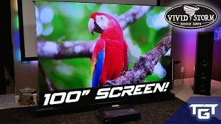 Better than a TV? | 100" Motorized CLR Projection Screen from VIVIDSTORM!