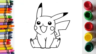 *Pokemon | Pikachu  drawing, painting, coloring for kids and toddlers | learn coloring | #art