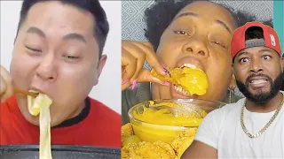 Mukbangers are IN LOVE with CHEESE | REACTION