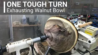 Wood Turning – I Had To Work For This One [Natural Edge Walnut Bowl]