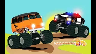 Monster Trucks and different types of cars for kids