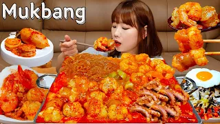 Sub)Real Mukbang- Cooking Stir-Fried Octopus, Tripe, Shrimp🔥 Spicy Noodles🍜 Fried Rice🍳 KOREAN FOOD