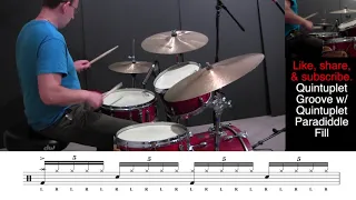 Quintuplet Paradiddle Polyrhythmic Drum Fill - Matt Watson Online Drum Lessons