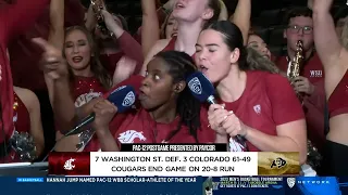 WSU WBB: On Court Madness after Cougs advance to their first ever Pac-12 Tournament Final!  3/3/23