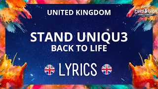 LYRICS | STAND UNIQU3 - BACK TO LIFE | JESC UNITED KINGDOM 2023