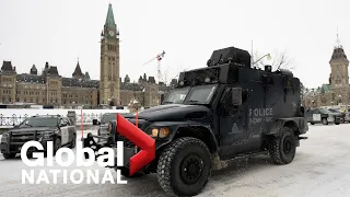 Global National: Feb. 20, 2022 | Ottawa’s convoy occupation mostly clear, but police remain