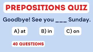 Prepositions Quiz | English Grammar Test (Part 1)