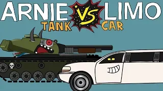 Cartoon about tanks "Arnie Tank vs Limo"