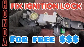 HOW TO FIX HONDA ACCORD IGNITION LOCK FOR FREE $ | KEY STUCK | KEY WON'T TURN | HOW TO REMOVE WAYFER