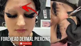 Forehead dermal piercing #dermalpiercing #piercing