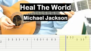 Heal The World Guitar Tutorial (Michael Jackson) Melody Guitar Tab Guitar Lessons for Beginners