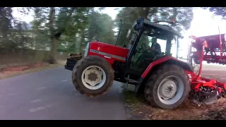 Siew pszenżyta 2018 Massey Ferguson 6140 + GranoSYSTEM-AgroMasz