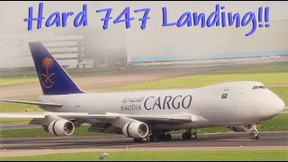 HARD LANDING by Boeing 747 Caused by LATE FLARE!!