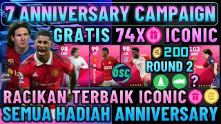 MESSI ICONIC IS BACK ? CARA KLAIM 74X GACHA ICONIC GRATIS & 200 KOIN 7 ANNIVERSARY EFOOTBALL 2024