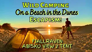 BEACH WILD CAMPING - Fjallraven Abisko View 2 Tent - SOLO camp with the dog - Backpacking UK