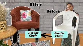 How to DIY an Accent Chair | Transform old plastic chair into bold chic accent piece for your room