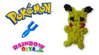 ПОКЕМОН ПИКАЧУ из резинок на рогатке без станка | Picachu Pokemon Figurine Rainbow Loom