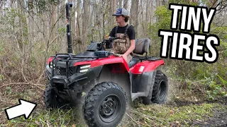 TINY STOCK TIRES vs FLOODED SWAMP! *ALMOST SUNK IT*