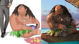 Moana the Ocean insists - cartoon funny drawing | moana drawing meme 😂