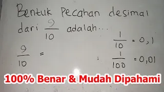 Bentuk Pecahan Desimal Dari 9/10 Adalah