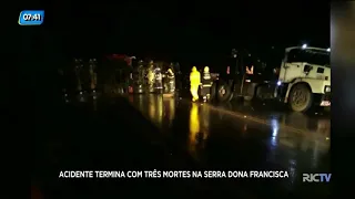 Acidente termina com três mortes na Serra Dona Francisca