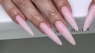 XLong Pink Almond Acrylic Nail | Soak Off