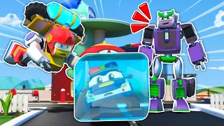 ROBOT FIRETRUCK and Rescue Team vs. EVIL ROBOT - Rescue vehicles for Kids