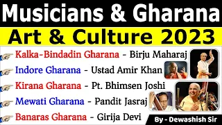 Musician & Gharanas | Famous Indian Musician & Their Gharana | Art & Culture #gharana