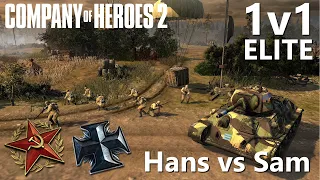 CoH2: Elite 1v1 HelpingHans(SOV) vs LitteSam(OKW) 2021 (Company of Heroes 2)