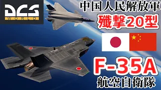 空自「F-35A」vs中国「殲撃20型」【DCSWorld】