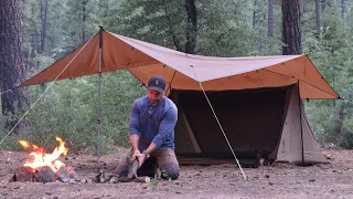 Solo Camping Adventure in Gloomy Forest, Relaxing | Camping ASMR