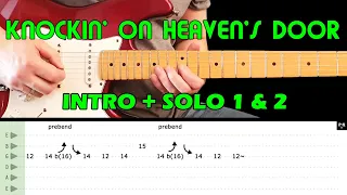 KNOCKIN' ON HEAVEN'S DOOR - Guitar lesson - intro + solo 1 + solo 2 (with tabs) - Guns N' Roses