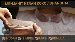 Cara Menjahit Kerah Koko / Kerah Shanghai