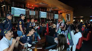 Checo Pérez vs Hamilton vs Leclerc Reacción del público ( Checo Fan club CDMX )