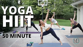 50 MIN Low Impact HIIT Yoga Workout | Sculpt & Tone with Light Weights