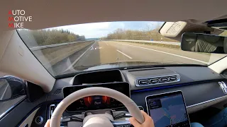 POV 2021 Mercedes-Benz S500 W223 TOP SPEED on AUTOBAHN